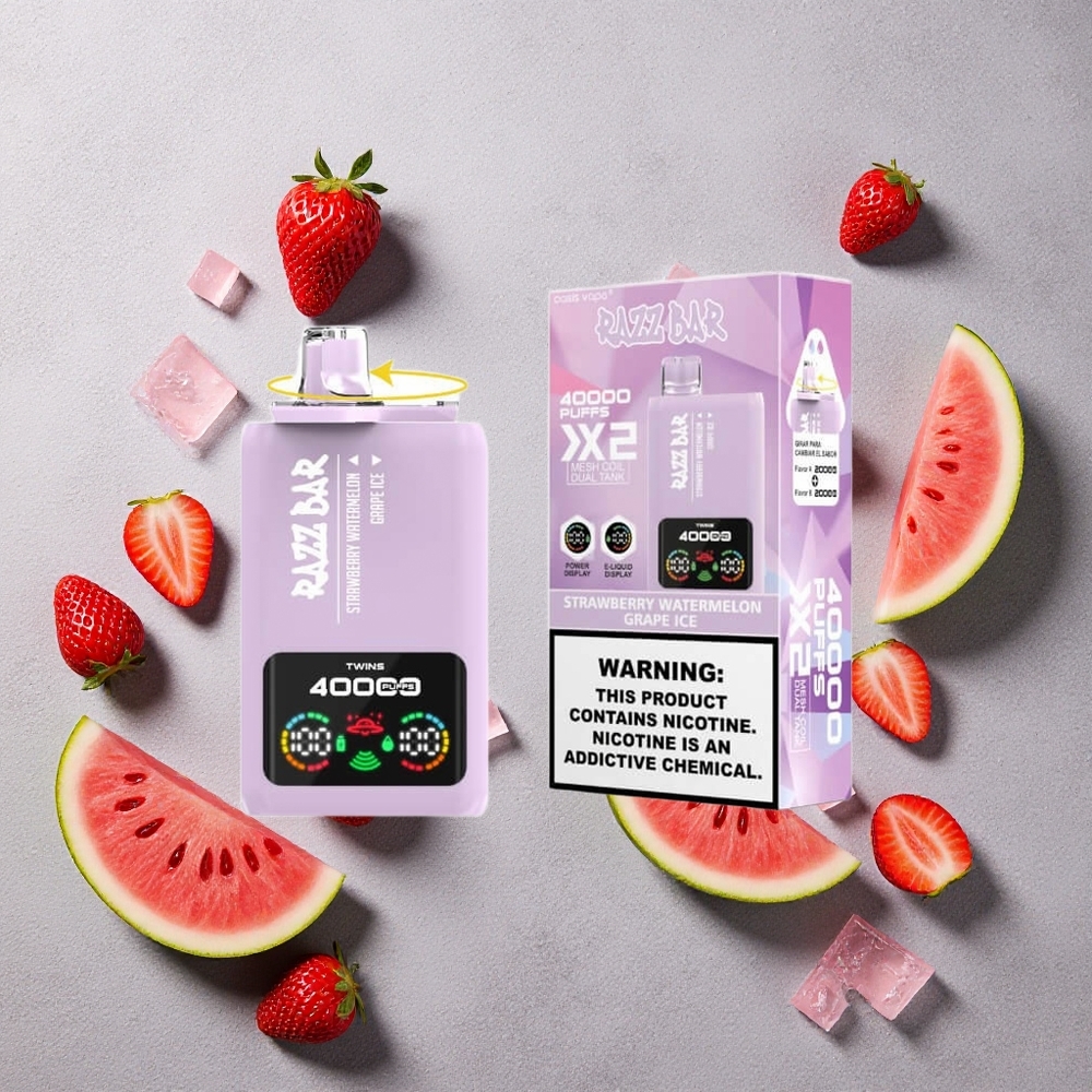 Razz Bar 40000 Puffs Fraise Pastèque_Givre de Raisin Affichage Écran Puissance