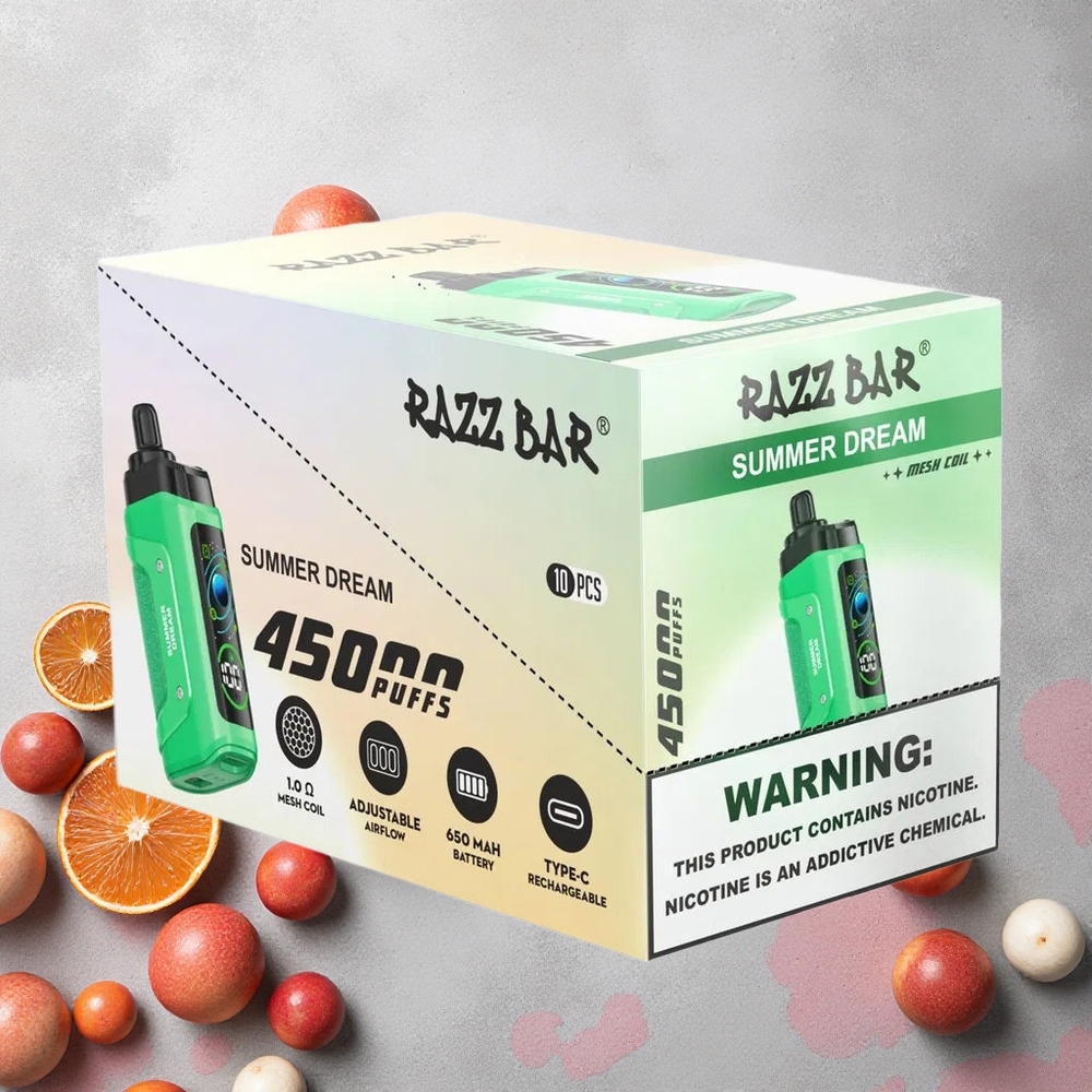 Razz Bar 45000 Puffs Dream d'Été avec Bobine Mesh 1.0 Ohm