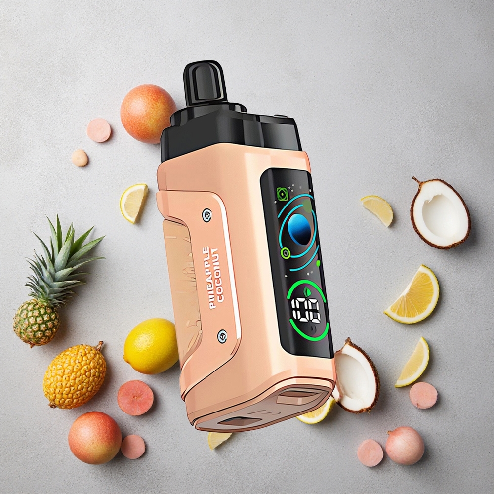 Razz Bar 45000 Puffs Vape Jetable Ananas Noix de Coco avec Bobine Mesh 1.0 Ohm et Rechargeable Type-C