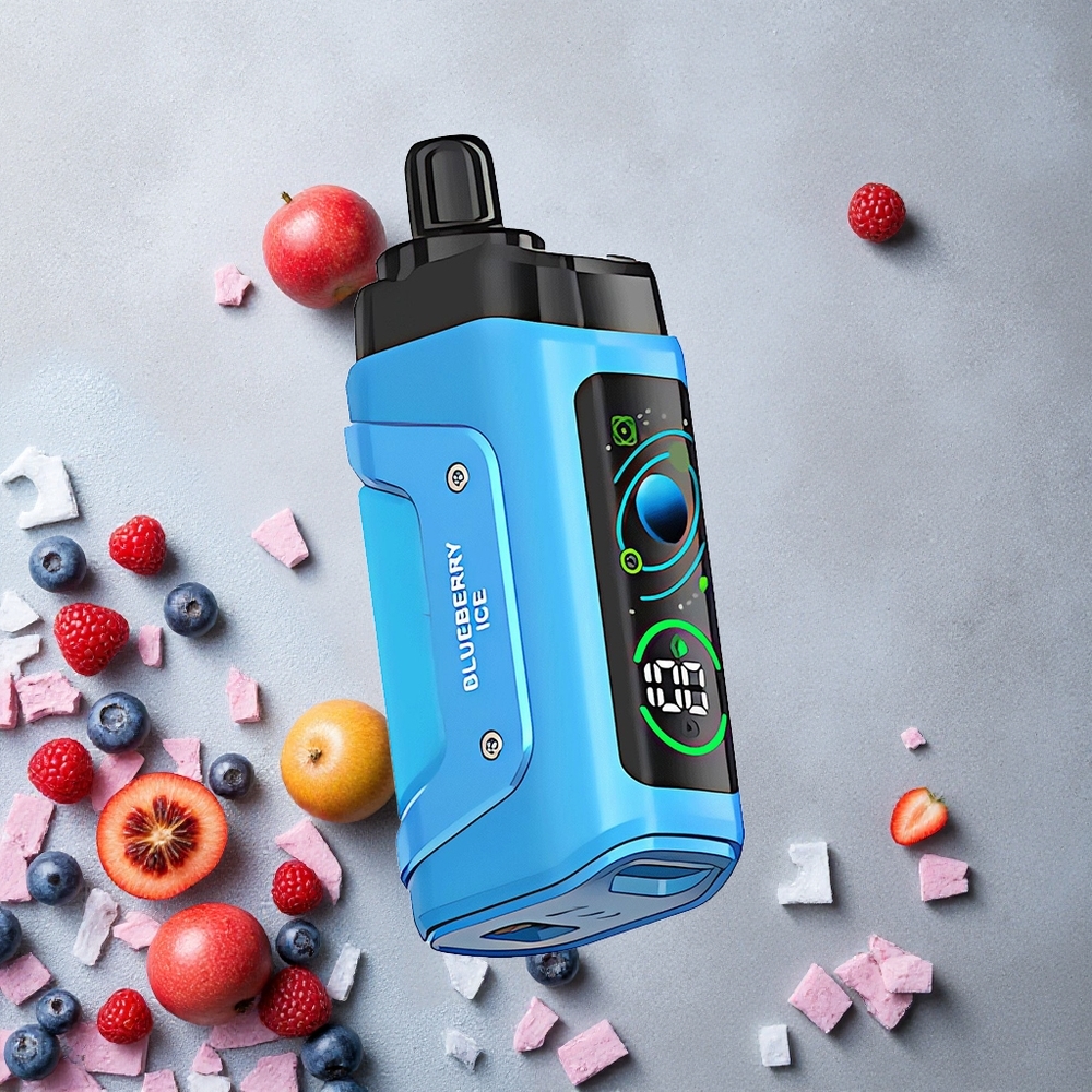 Razz Bar 45000 Puffs Vape Jetable Glace Myrtille et Framboise avec Bobine Mesh 1.0 Ohm et Flux d'Air Réglable