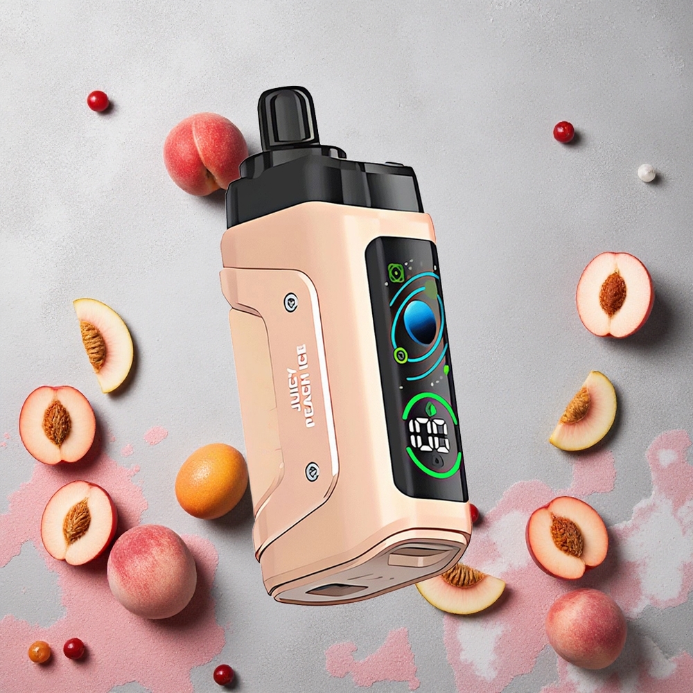 Razz Bar 45000 Puffs Vape Jetable Pêche Juteuse Glace avec Bobine Mesh 1.0 Ohm et Airflow Réglable