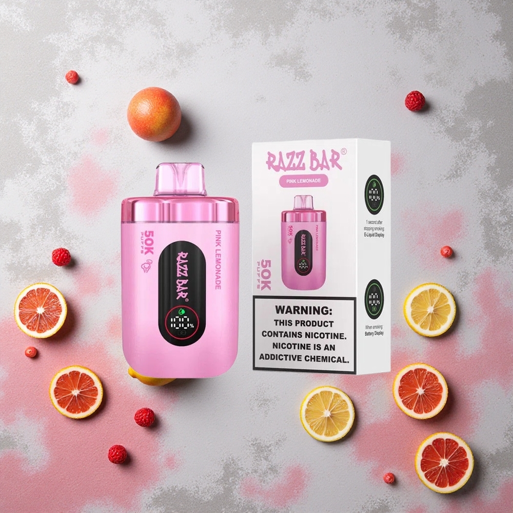 Razz Bar 50K Puffs Vape Jetable Citron Rose Razz Bar 50K Puffs Vape Jetable