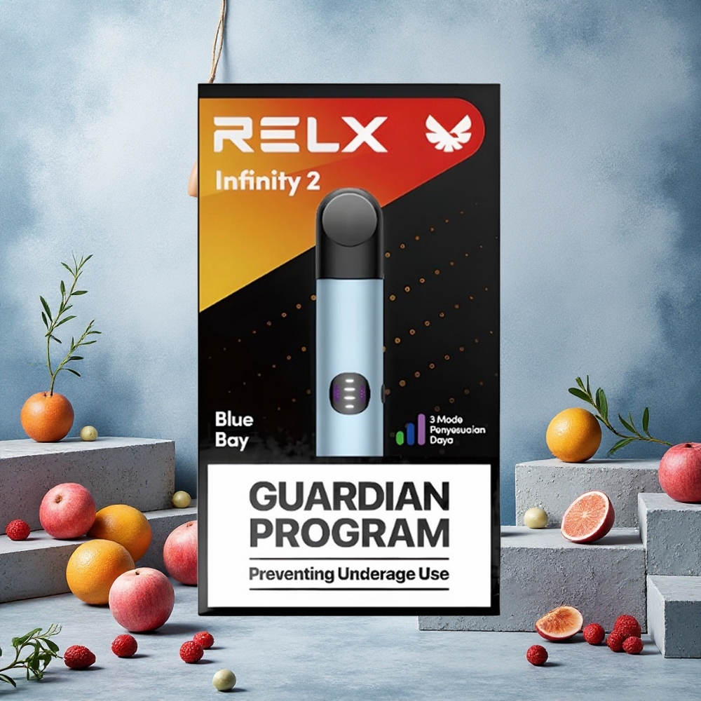 RELX Infinity 2 600-650 Puffs Bleu Appareil de Vape Finition Métallique