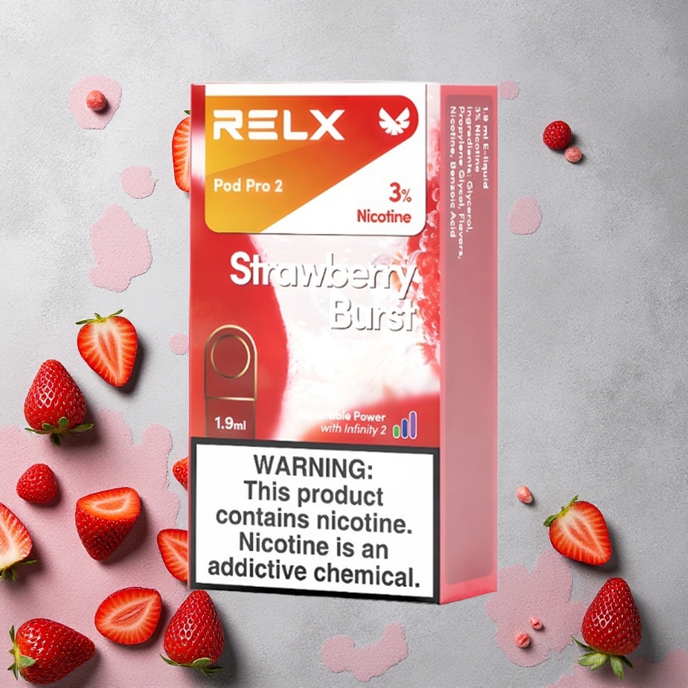 RELX Pod Pro 2 600 Puffs Fraise Éclatante 1,9ml 3% nicotine