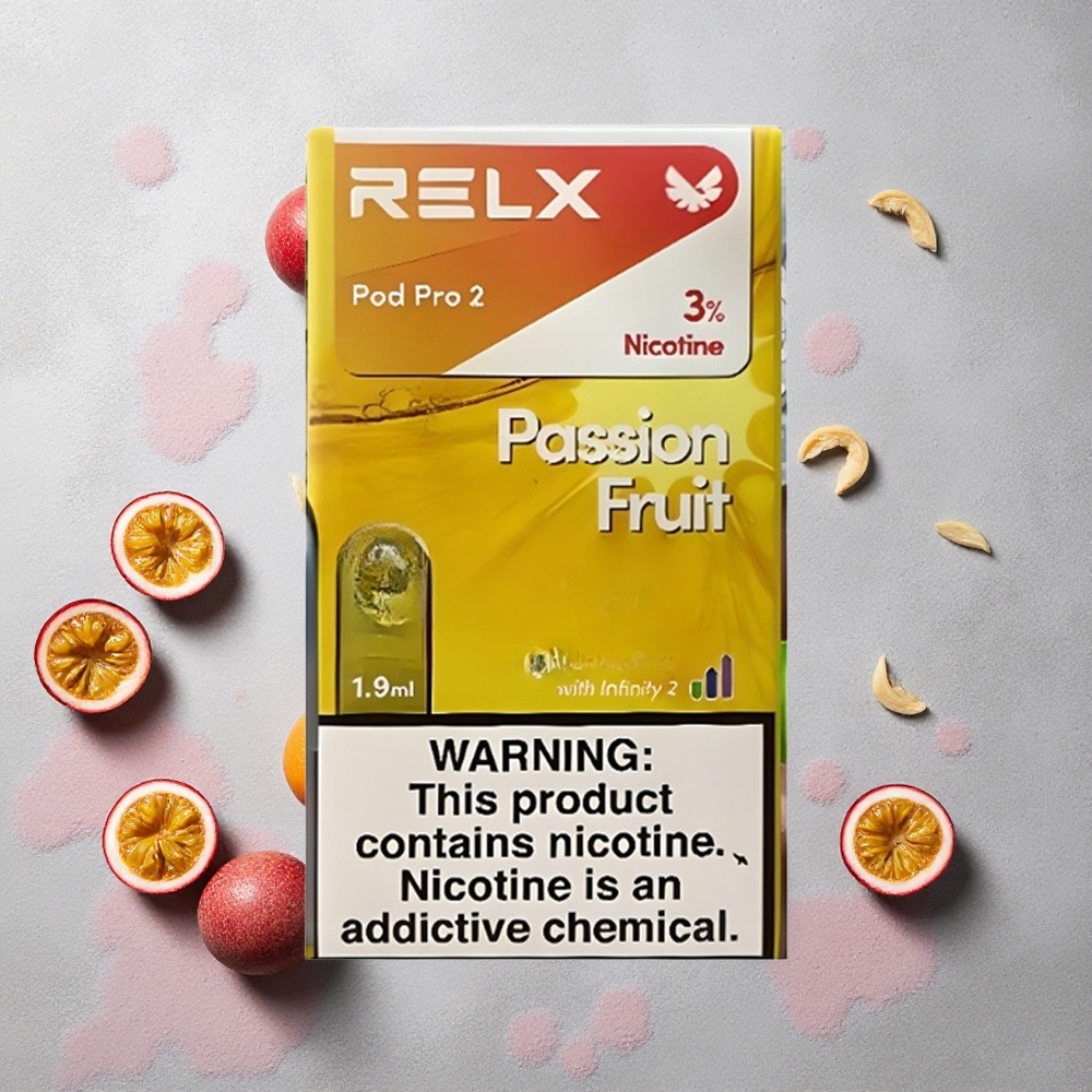 RELX Pod Pro 2 600 Puffs Fruit de la Passion Nicotine: 3% Capacité: 1,9ml