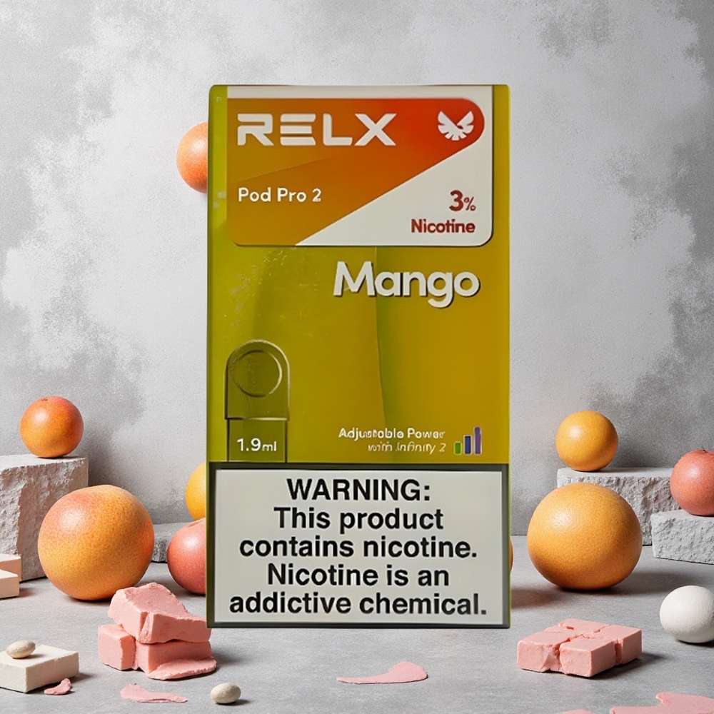 RELX Pod Pro 2 600 Puffs Mangue Glacée Nicotine 3% 1.9ml