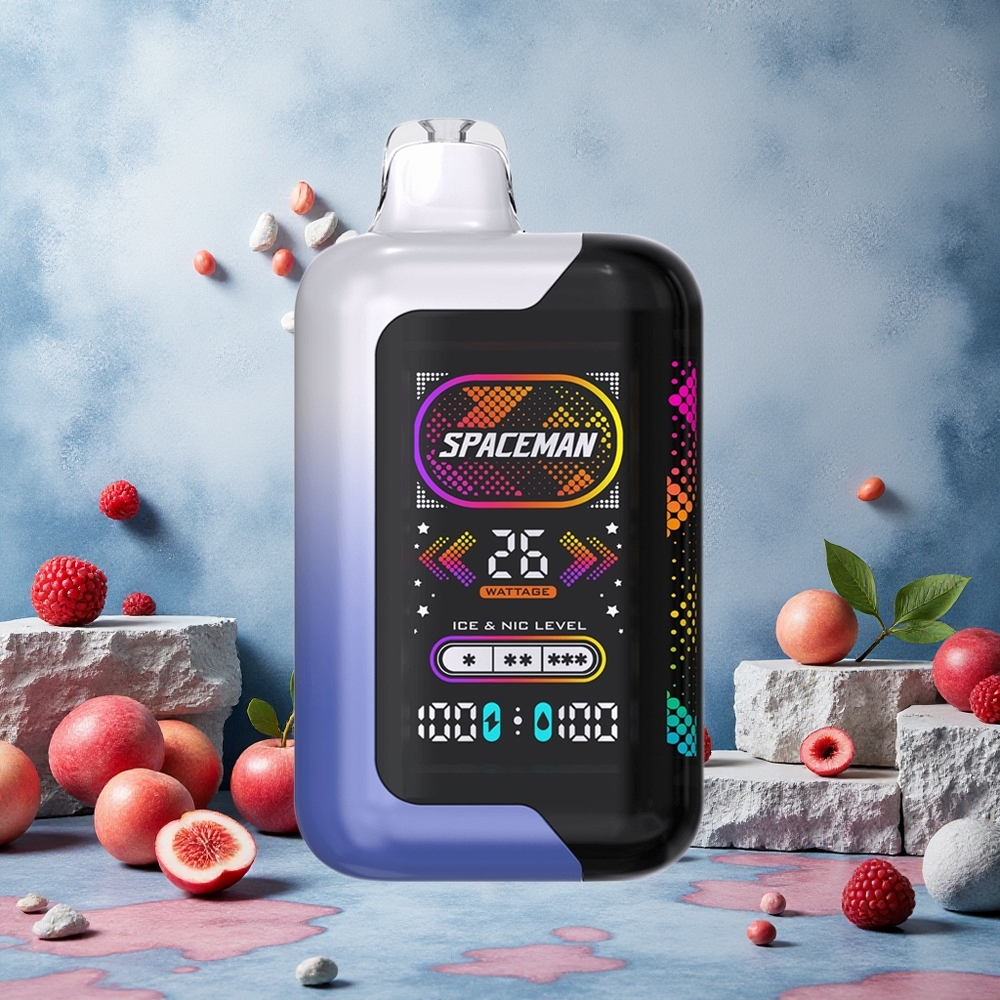 SMOK SPACEMAN SP40000 Vape Jetable Bleu Framboise Glacée avec 40000 Puffs et Écran LED 2,28"