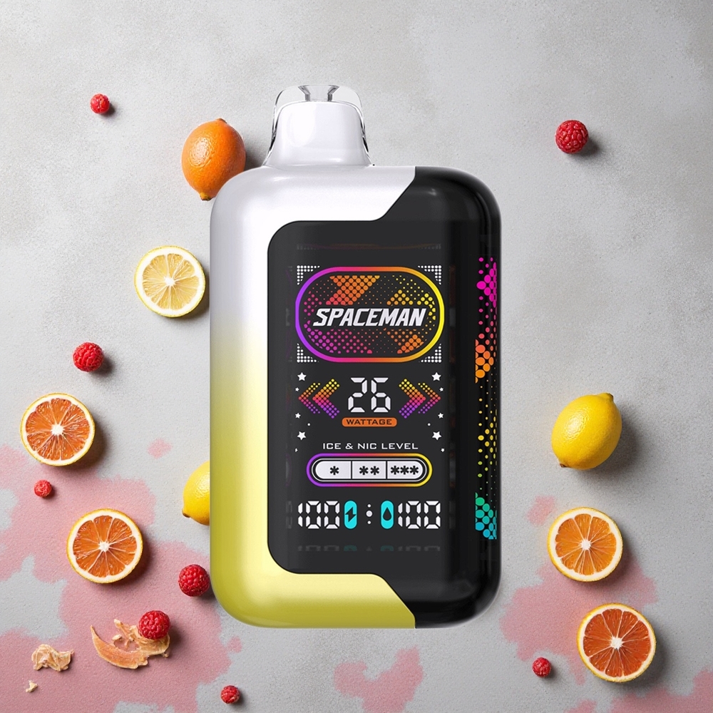 SMOK SPACEMAN SP40000 Vape Jetable Citron Pétillant avec 40000 Puffs et Écran LED Ultra-Large 2,28"