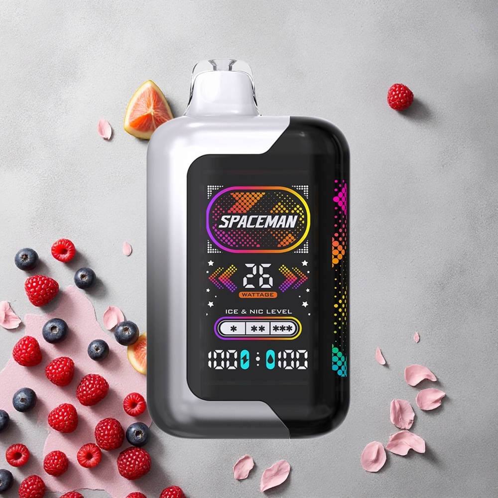 SMOK SPACEMAN SP40000 Vape Jetable Mûre Framboise 40 000 Puffs Ecran LED 2,28"