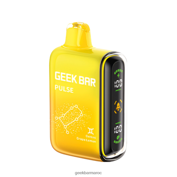 Geek Bar Pulse vape jetable 15k Citron raisin Gémeaux 8F4DDR50 - Geek Vape Prix Maroc